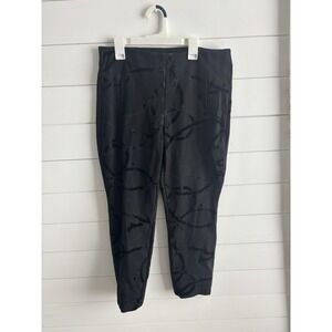 Chico's Juliet Flocked Ankle Pants Women's Size 0.5 Velvet Equestrian‎ 0645